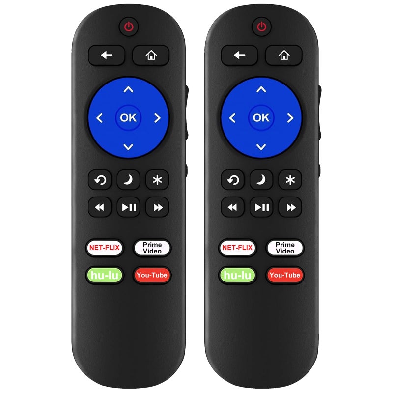 Yimaut Pack of 2 IR Remote Only for Roku Built-in TV Remote,for Hisense/TCL/Onn/Element/Sharp/Haier/Hitachi/LG/Sanyo/JVC/Magnavox/RCA/Philips/Westinghouse Roku Series Smart TV, Not for Others Roku or TV - Image 1